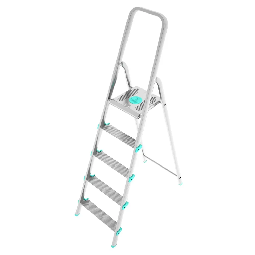 Colombo LIBELLULA - Scala pioli, 5 gradini, Scaletta Domestica Pieghevole, Altezza 106 cm, Portata max 150kg, Scaletta all...