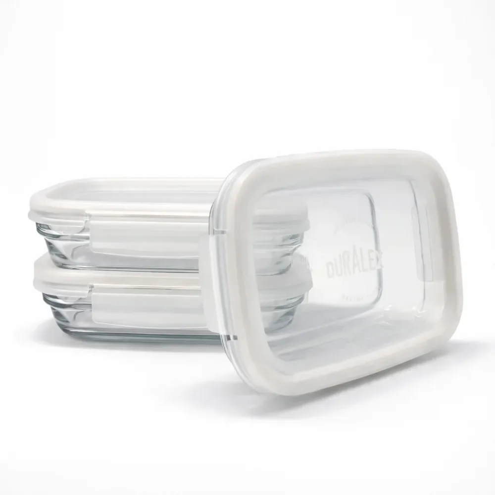 Freshbox - Contenitore con coperchio bianco e alette 0,8 L