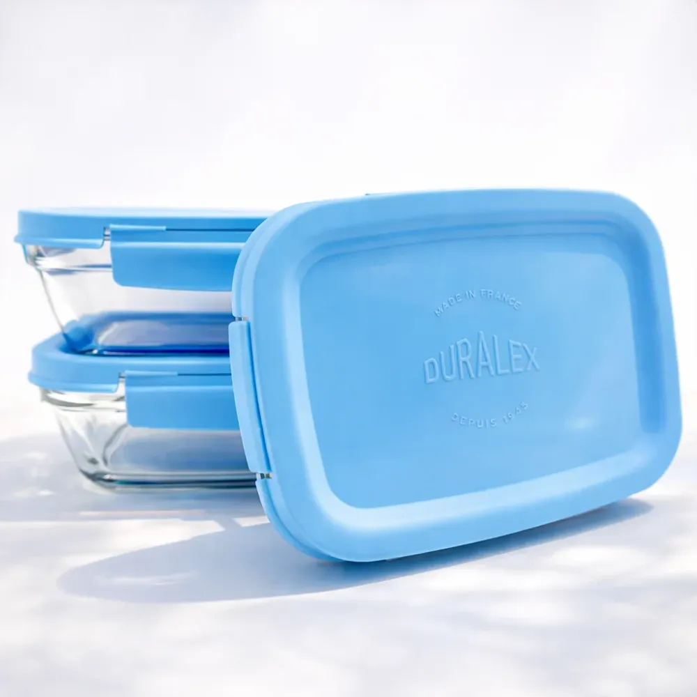 Freshbox - Contenitore con coperchio blu e alette 1,1 L