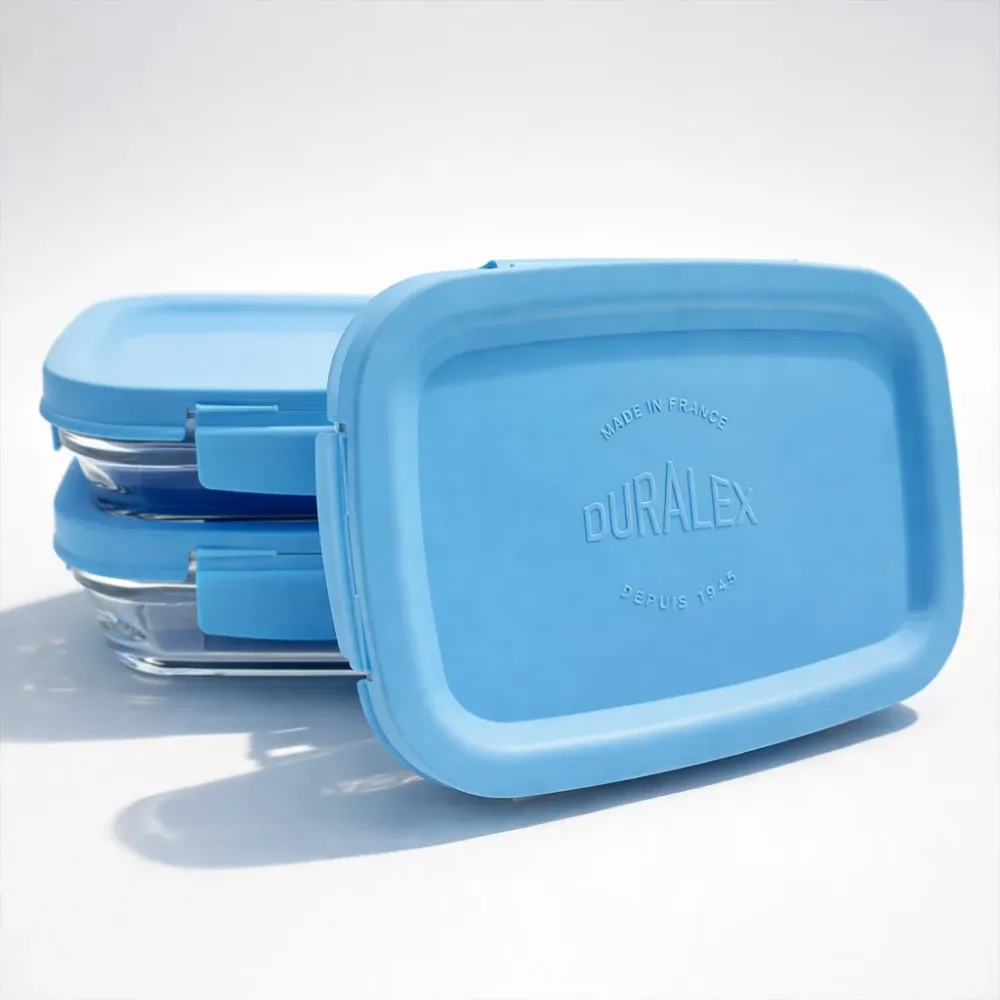 Freshbox - Contenitore con coperchio blu e alette 0,8 L
