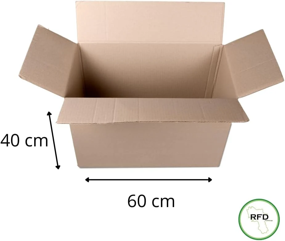 Scatole Cartone Doppia Onda 60x40x40 cm – Pack da 10 Pezzi - Scatoloni Resistenti per Trasloco e Imballaggio