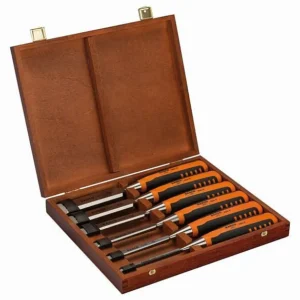 Set di scalpelli per legno Bahco 61012162026 mm scatola di legno 424P-S6-GER con 5 Prese Schuko Protette