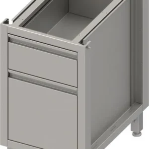 Stalgast scatola base acciaio inox versione 2.0 per gambe/telai zoccolo con due diversi cassetti 450x540x660 mm BX45553 co...