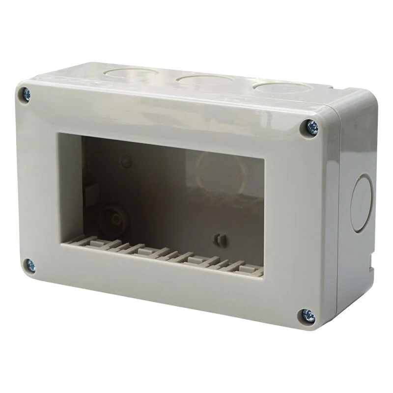 SUPPORTO SCATOLA ESTERNO IP40 4 POSTI GRIGIO CHIARO COMPATIBILE VIMAR PLANA | ETTROIT | EV2504