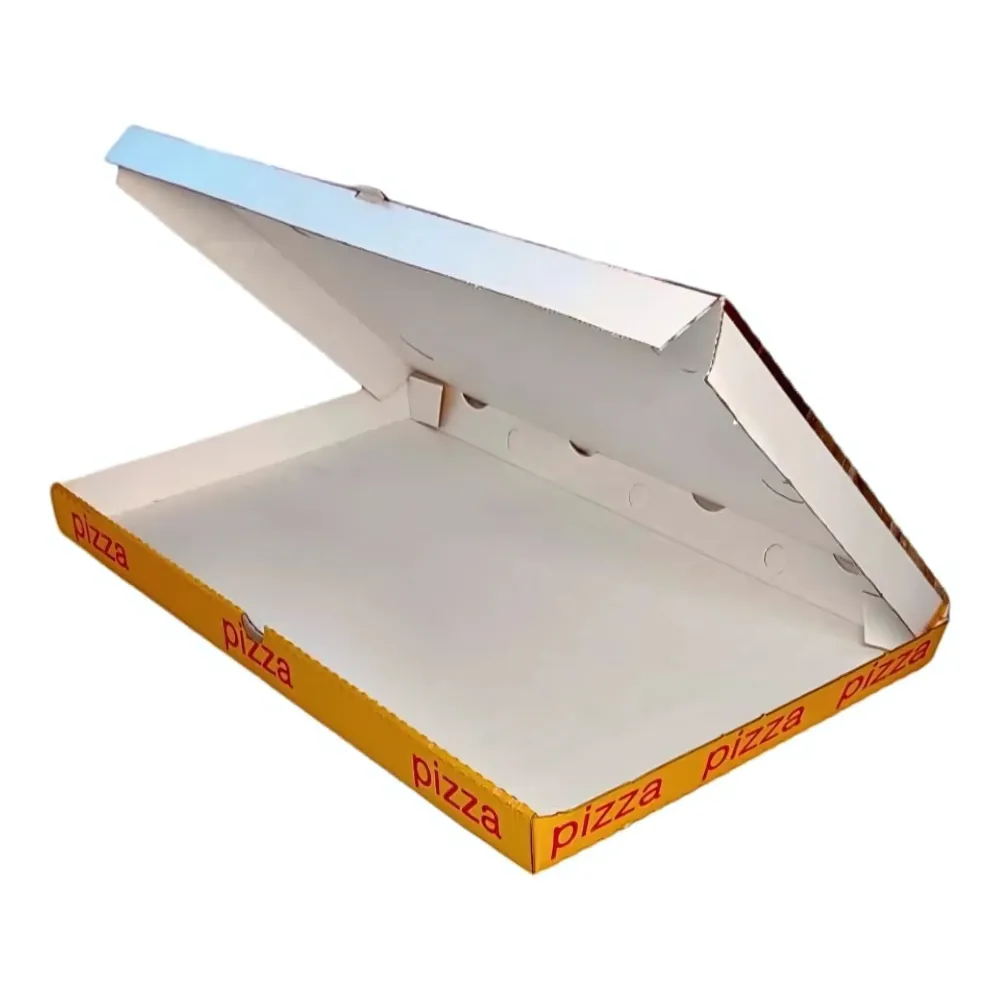 Scatole per pizza box cartone 50 pz da 34x56 H 4,5 cm per asporto di pizza cibi caldi e freddi