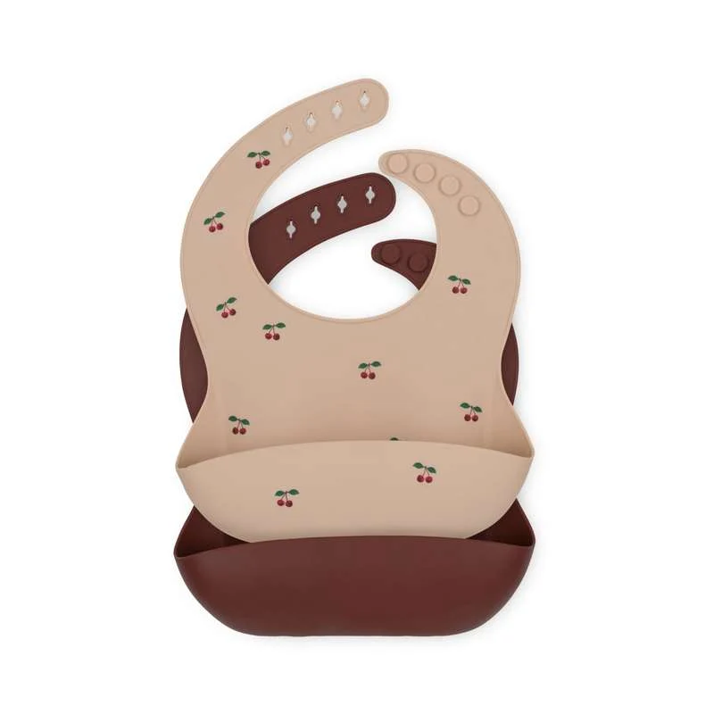 Konges Sløjd Hagesmække - Silikone - 2-pak - Cherry/Mocca Materiale Sintetico