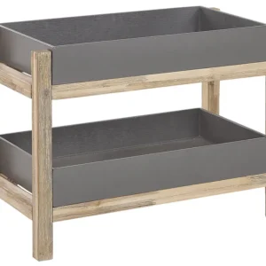 2 Tier Faux Concrete Shelf Grey OLIENA con Garanzia