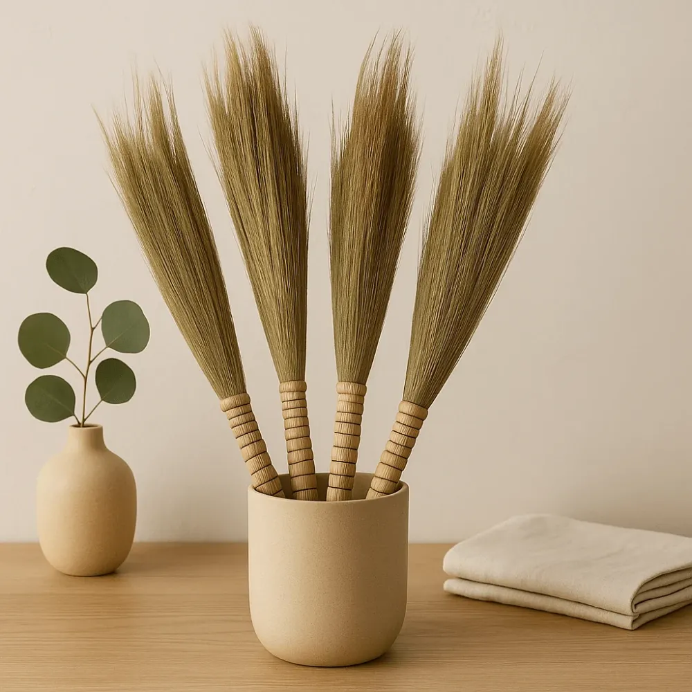 Set di 4 scope di erba della Pampas naturale