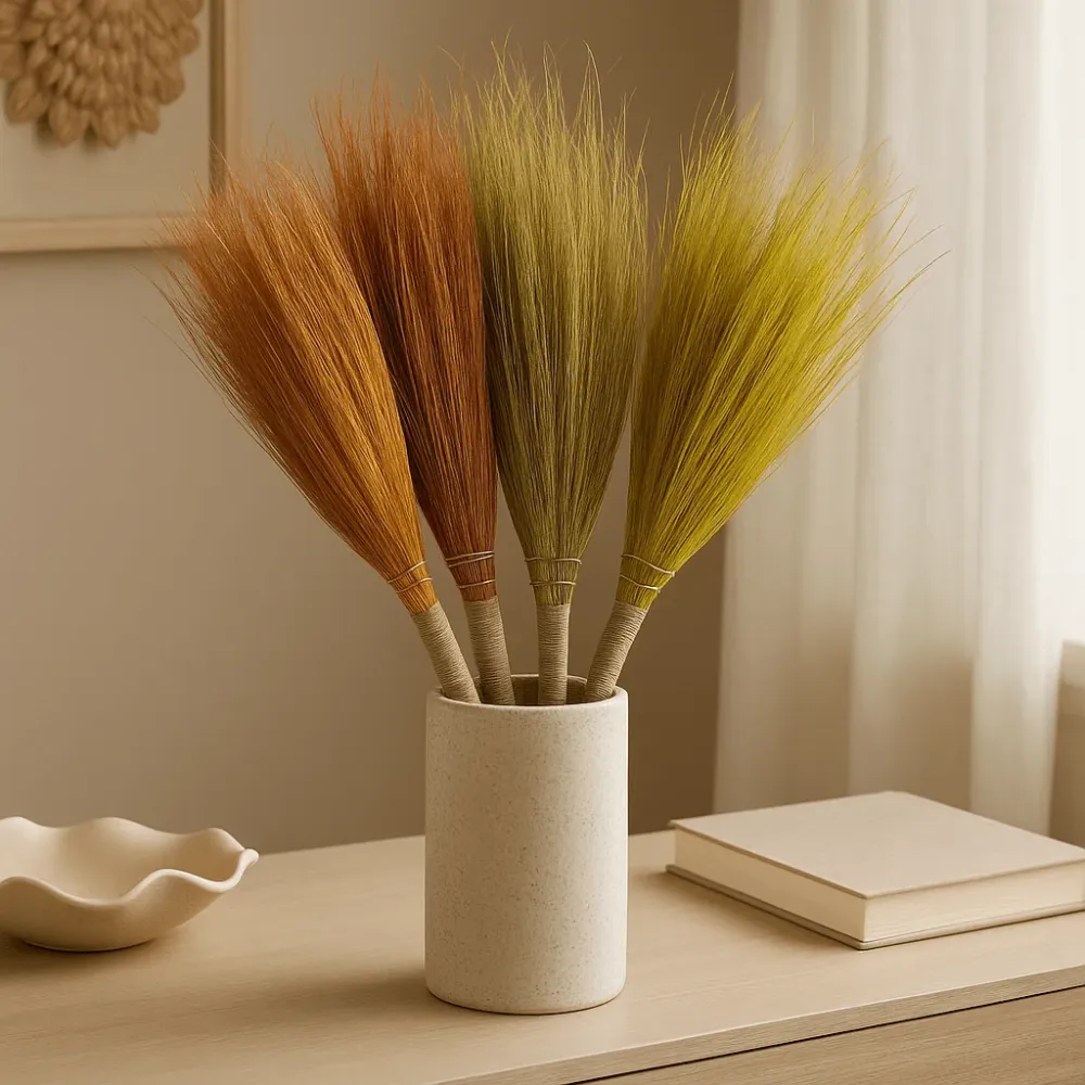 Set di 4 scope lunghe colori naturali Pampus