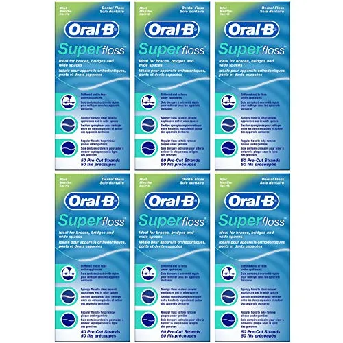 Oral-B - Filo Interdentale Super Floss 50 pezzi Pre tagliato (Confezione da...