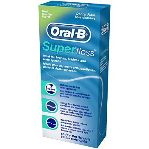 Oral-B - Filo Interdentale Super Floss 50 pezzi Pre tagliato (Confezione da...