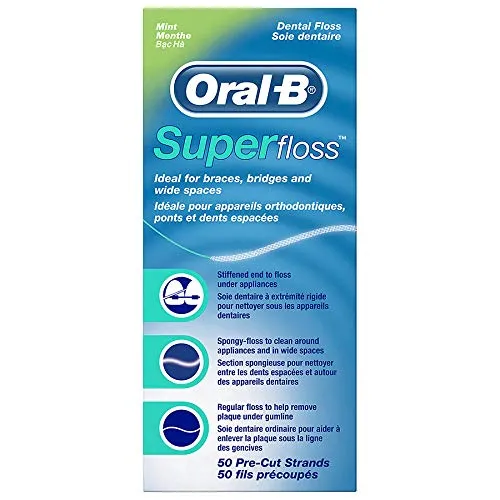Oral-B - Filo Interdentale Super Floss 50 pezzi Pre tagliato (Confezione da...