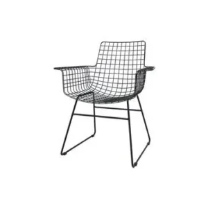 Altorf sedia filo nero con braccioli HK Living - 86cm