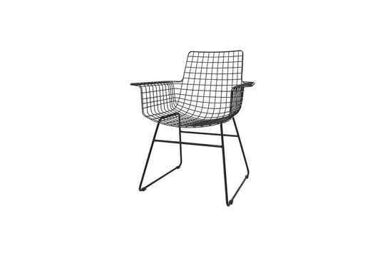 Altorf sedia filo nero con braccioli HK Living - 86cm