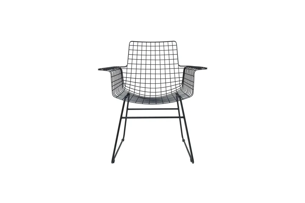 Altorf sedia filo nero con braccioli HK Living - 86cm