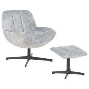 Chair Footstool LIA Footstool Velluto Light Grey