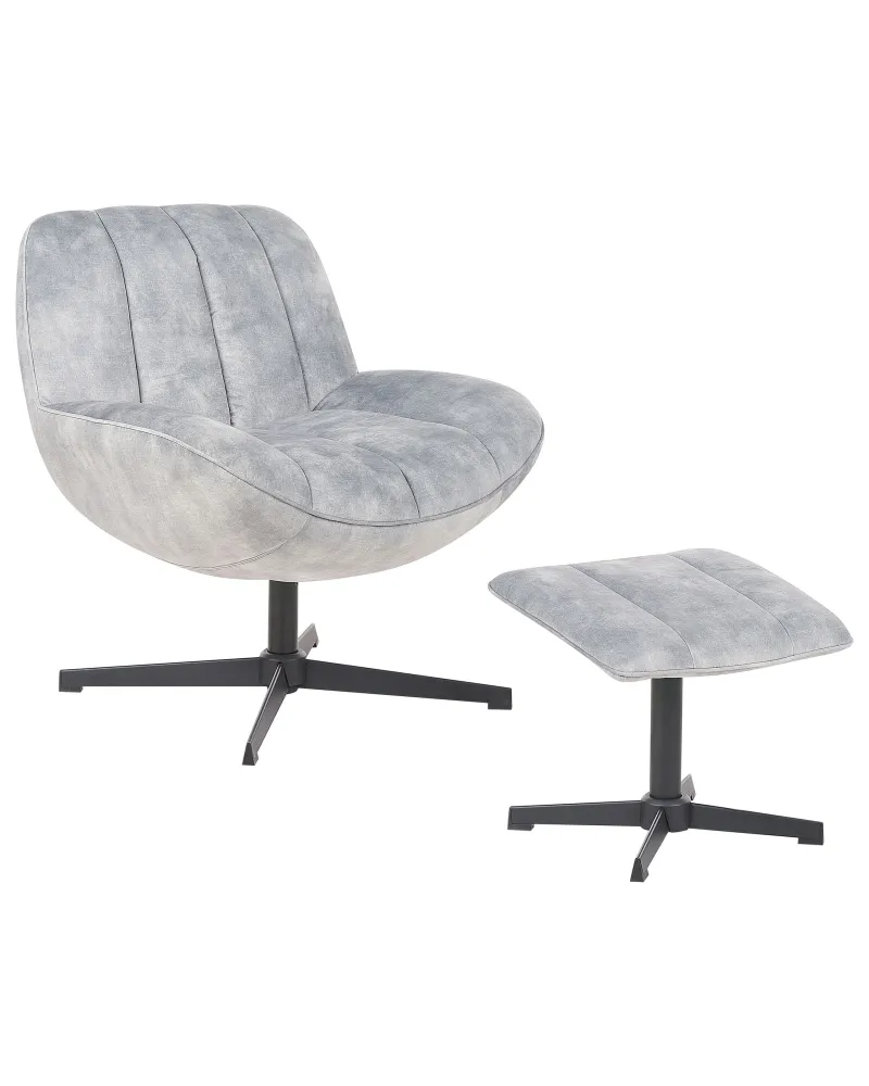 Chair Footstool LIA Footstool Velluto Light Grey