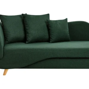 Chaise longue con contenitore tessuto verde lato sinistro MERI II