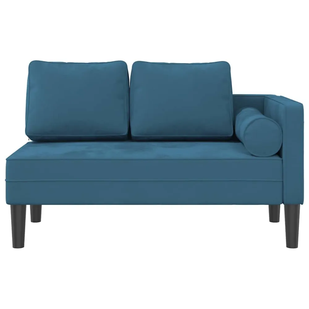 Chaise Longue con Cuscini Blu Velluto