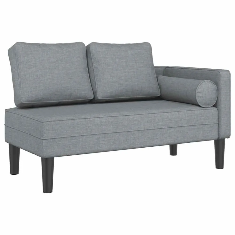 Chaise Longue con Cuscini Grigio Distinto Tessuto