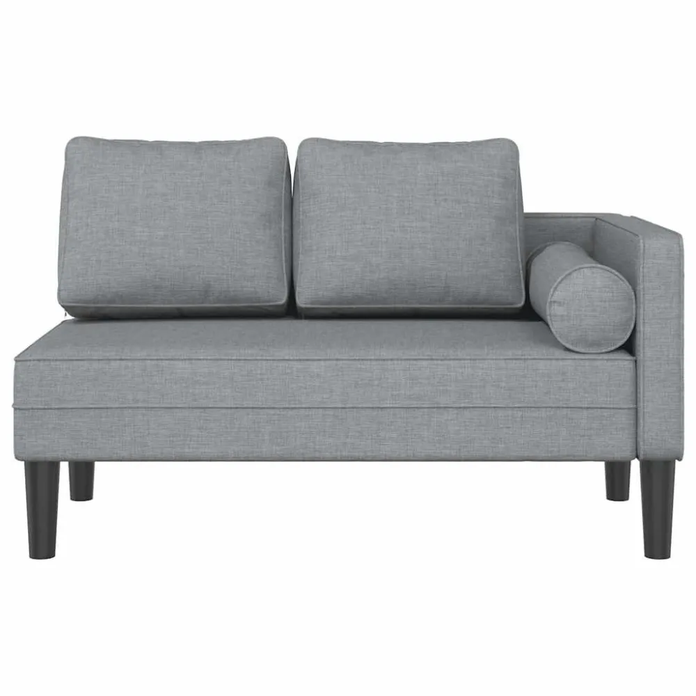 Chaise Longue con Cuscini Grigio Distinto Tessuto