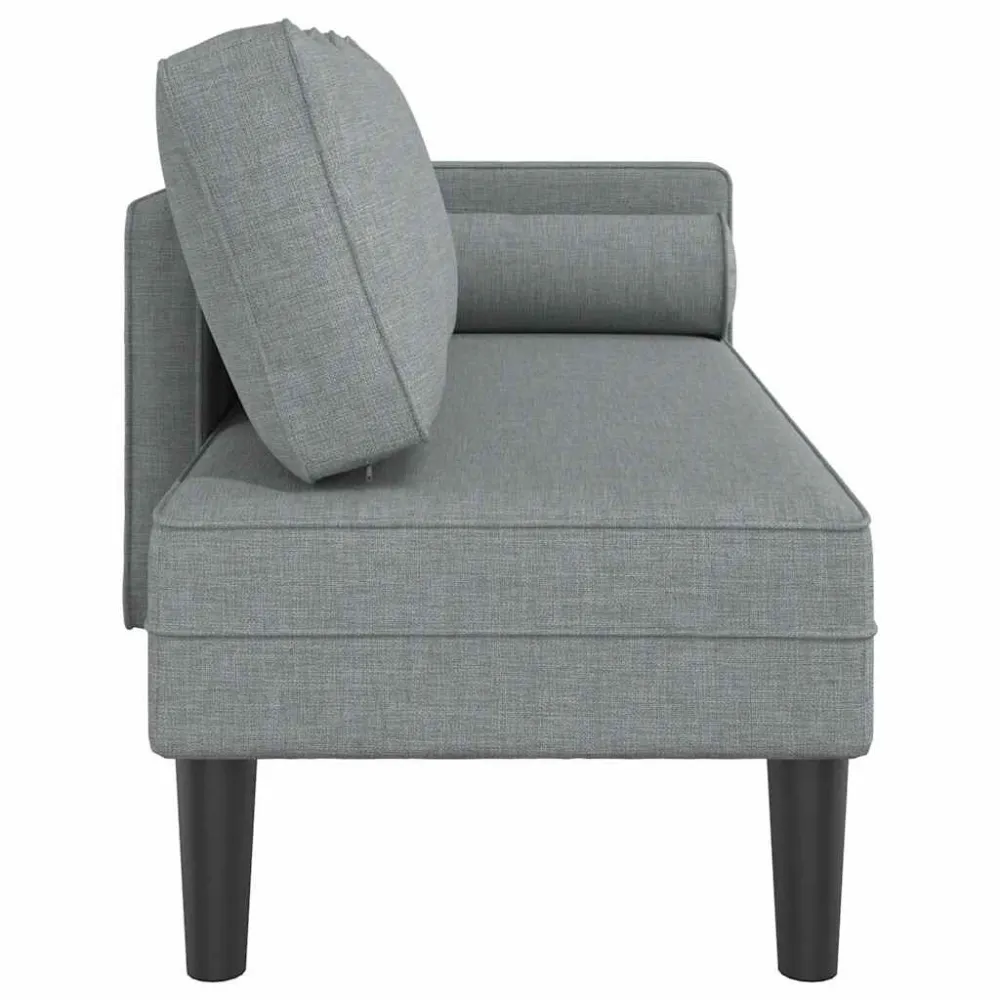 Chaise Longue con Cuscini Grigio Distinto Tessuto
