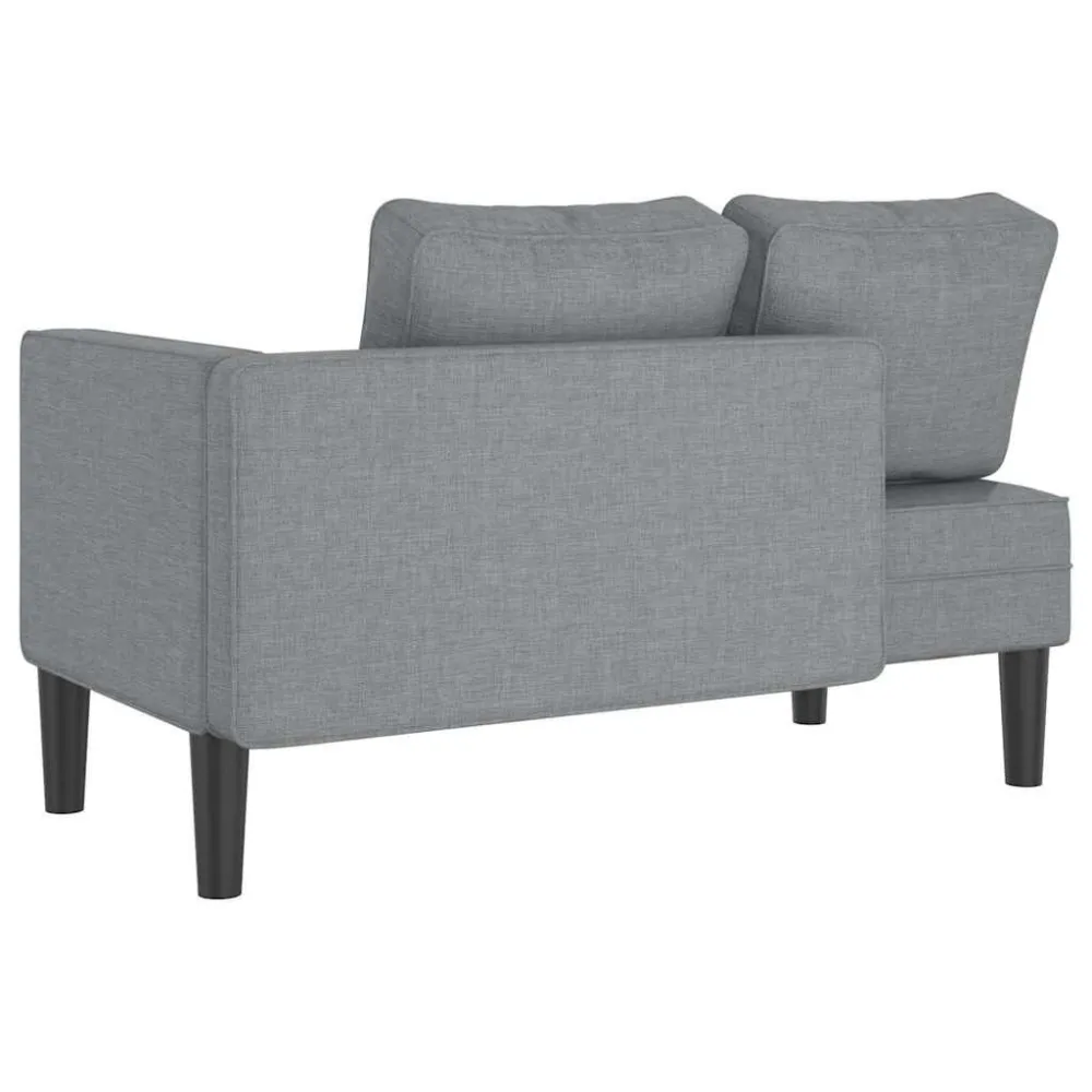 Chaise Longue con Cuscini Grigio Distinto Tessuto