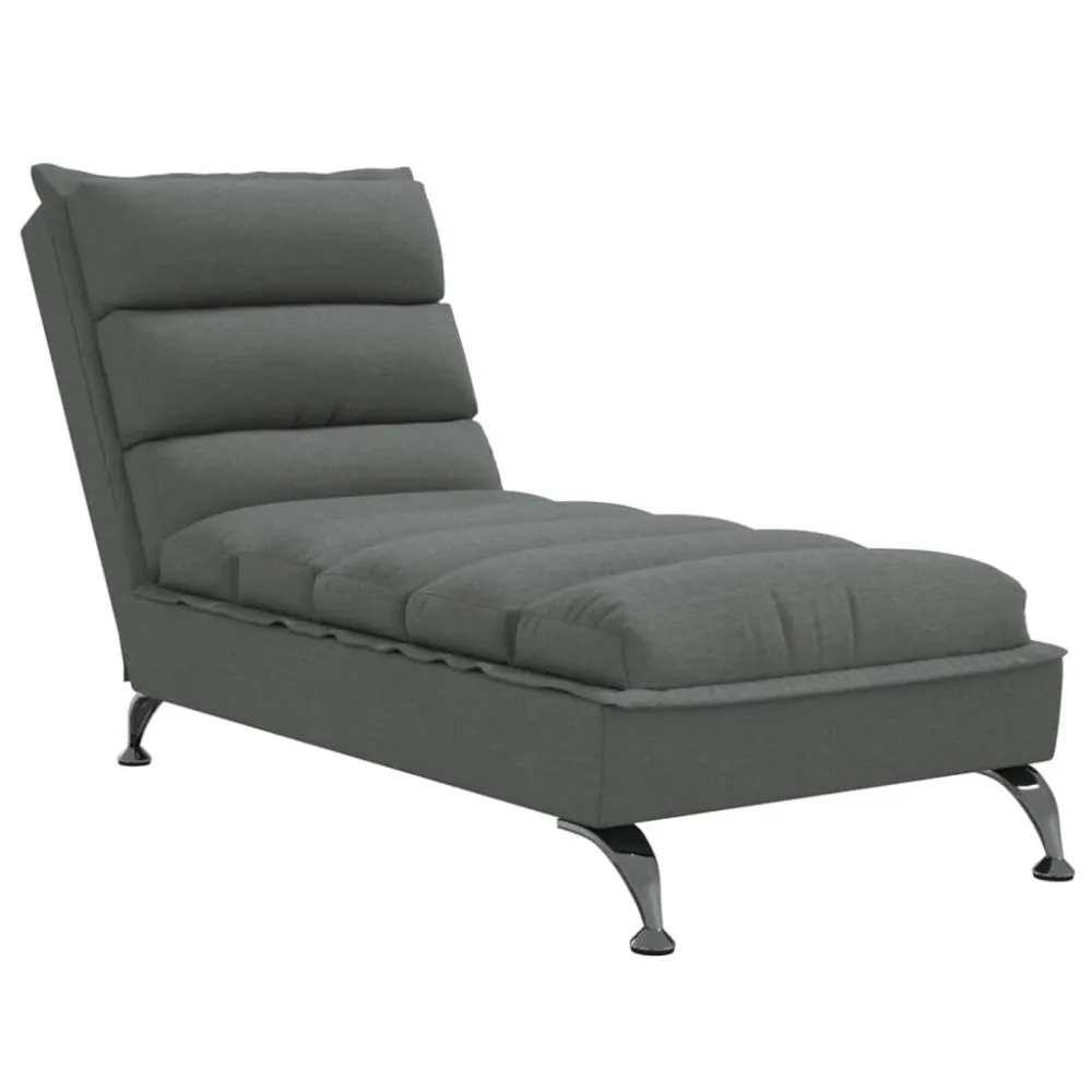Chaise Longue con Cuscini Grigio Ombroso Tessuto