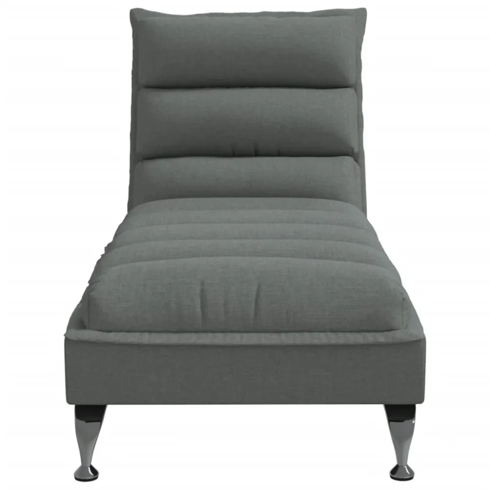 Chaise Longue con Cuscini Grigio Ombroso Tessuto