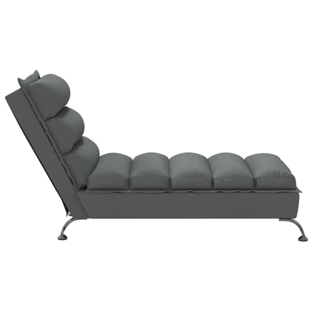 Chaise Longue con Cuscini Grigio Ombroso Tessuto