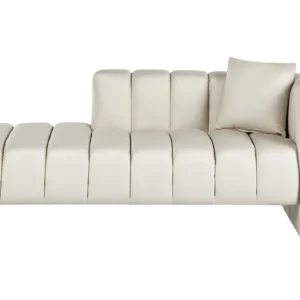 Chaise longue ecopelle vegana bianco imbrattato destra LANNILS