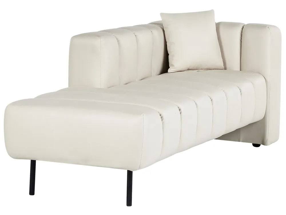 Chaise longue ecopelle vegana bianco imbrattato destra LANNILS