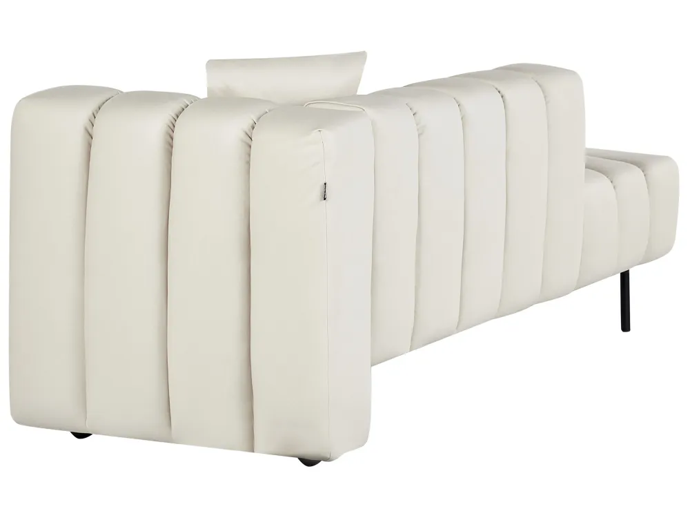 Chaise longue ecopelle vegana bianco imbrattato destra LANNILS