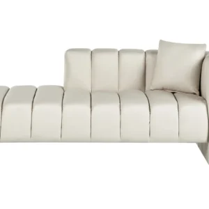 Chaise longue ecopelle vegana bianco sudicio destra LANNILS