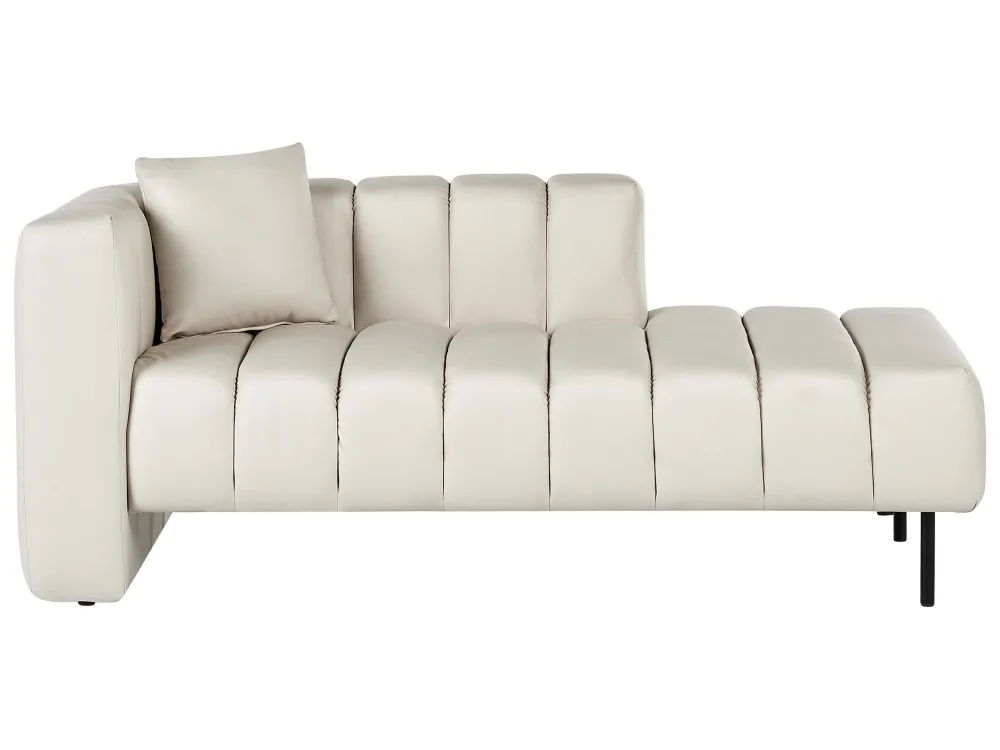 Chaise longue ecopelle vegana bianco unto sinistra LANNILS