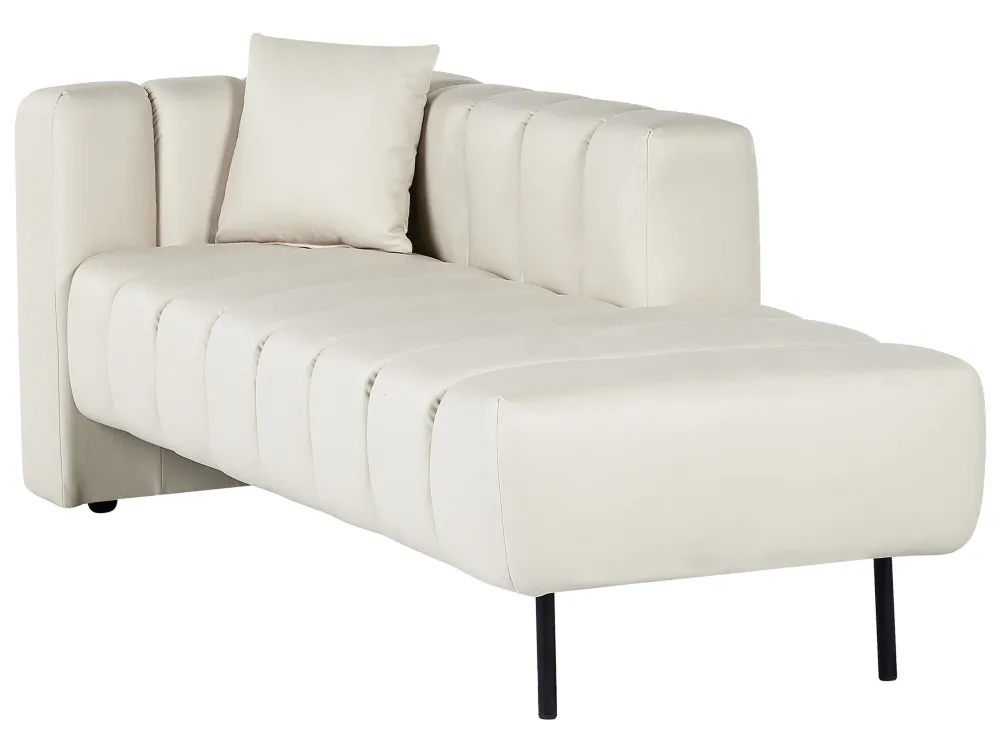 Chaise longue ecopelle vegana bianco unto sinistra LANNILS