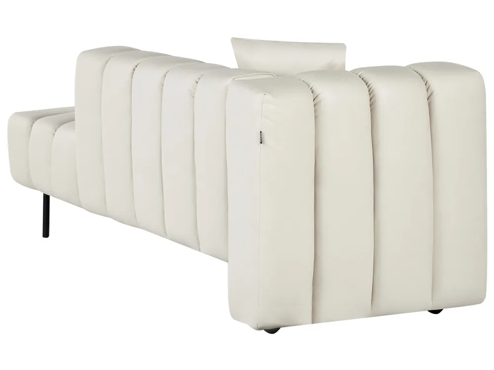 Chaise longue ecopelle vegana bianco unto sinistra LANNILS