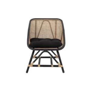 Chaise Longue Loue vimini nero Bloomingville - 80cm