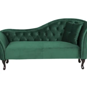 Chaise longue per lato destro velluto verde tenebroso LATTES