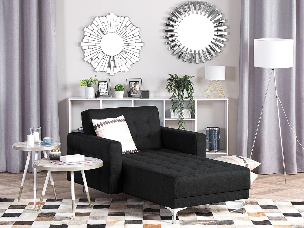Chaise longue tessuto grigio grafite ABERDEEN