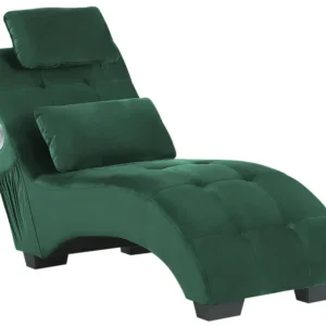 Chaise longue velluto verde con casse bluetooth SIMORRE