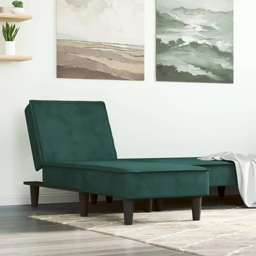 Chaise Longue Velluto Verde Ombroso