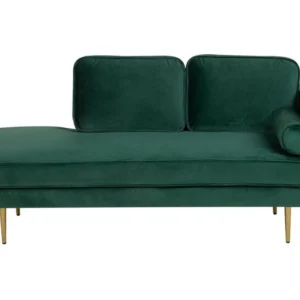 Chaise longue velluto verde smeraldo destra MIRAMAS