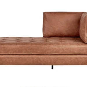 Chaise lounge ecopelle marrone oro lato destro REBAIS