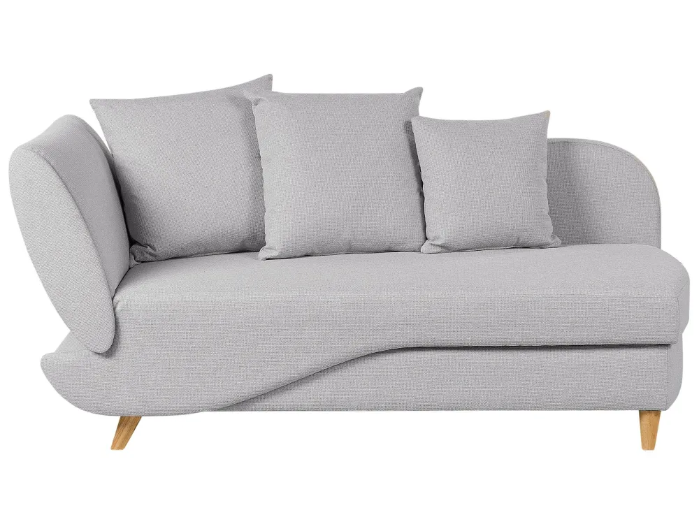 Chaise Lounge tessuto con contenitore grigio trasparente lato sinistro MERI II