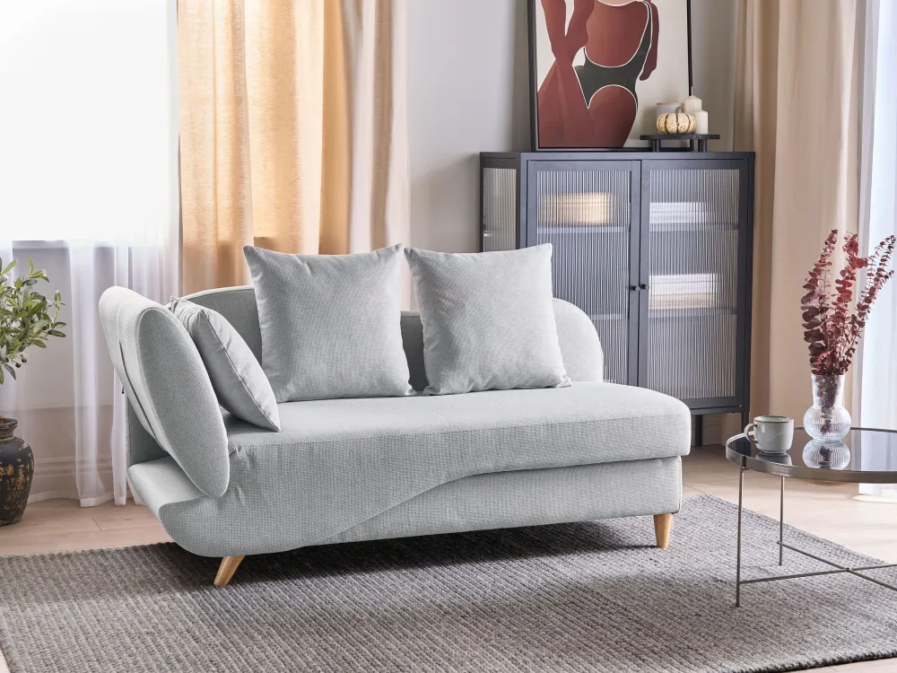 Chaise Lounge tessuto con contenitore grigio trasparente lato sinistro MERI II