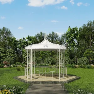 Chiosco telo D300 x H290cm Metallo Bianco Stile Ferro battuto TILCARA