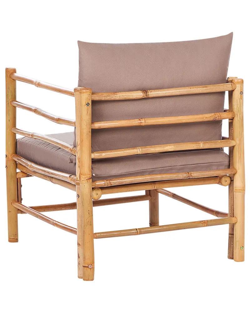 Design Esclusivo Poltrona da giardino CERRETO Legno di bambù Tortora
