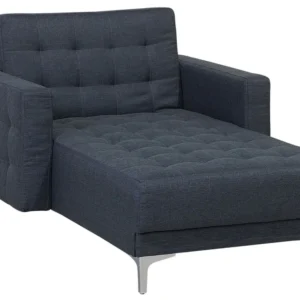 Fabric Chaise Lounge Dark Grey ABERDEEN