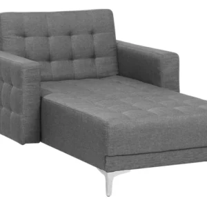 Fabric Chaise Lounge Grey ABERDEEN